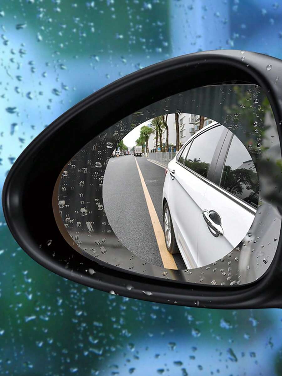 2pcs Car Rearview Mirror Anti-rain Film Anti-fog Film Waterproof Protective Sticker - Clear - View 1