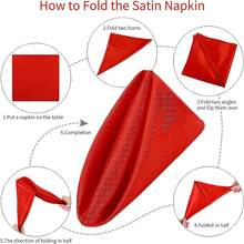 24pcs Red Cloth Napkins, 100% Polyester Fabric, Washable Dinner Napkins, Suitable For Parties, Weddings And Banquets - Red - View 4