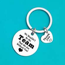 1入不分男女不銹鋼圓盤鑰匙扣,創意個性時尚配件,適用於背包或書包,職場同事、朋友和聖誕紀念品的最佳禮物。 - 銀色 - 查看 2