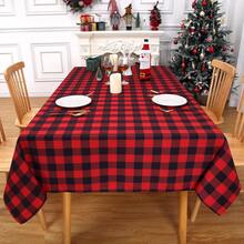 2 Pezzi Tovaglia Rettangolare A Tema Natalizio, Tovaglia A Quadri Impermeabile In Stile Casale, Adatta Per Tavolo Da Pranzo, Buffet, Campeggio