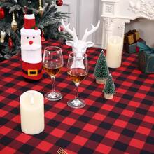 2 Pezzi Tovaglia Rettangolare A Tema Natalizio, Tovaglia A Quadri Impermeabile In Stile Casale, Adatta Per Tavolo Da Pranzo, Buffet, Campeggio