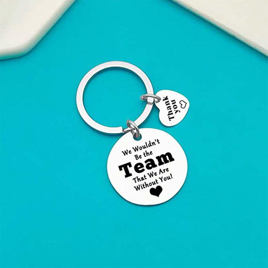 1入不分男女不銹鋼圓盤鑰匙扣,創意個性時尚配件,適用於背包或書包,職場同事、朋友和聖誕紀念品的最佳禮物。 - 銀色 - 查看 1