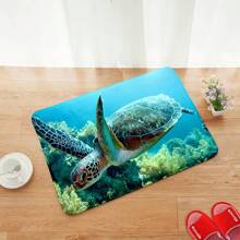 3d海龜室內浴室地墊,彩色海洋水晶絨浴室地毯,防滑淋浴房地毯,適用於家居房間裝飾 - 彩色 - 查看 5