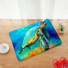 3d海龜室內浴室地墊,彩色海洋水晶絨浴室地毯,防滑淋浴房地毯,適用於家居房間裝飾 - 彩色 - 查看 4