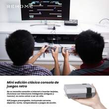 Consola de video juegos retro clásica, salida AV, sistema de videojuegos NES de 8 bits, 620 juegos integrados con 2 controladores clásicos Horas de Diversion Consola de Juegos divertida retro regalo para niños navidad - Gris - Ver 9