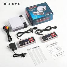 Consola de video juegos retro clásica, salida AV, sistema de videojuegos NES de 8 bits, 620 juegos integrados con 2 controladores clásicos Horas de Diversion Consola de Juegos divertida retro regalo para niños navidad - Gris - Ver 2
