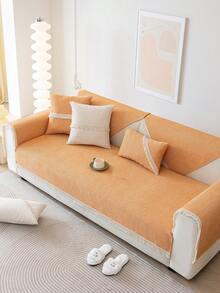 1 件通用簡約現代沙發套、靠背套、靠墊套,四季可選 - 橘色 - 查看 3