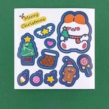 卡通聖誕貼紙,可愛的聖誕節裝飾貼紙