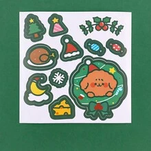 卡通聖誕貼紙,可愛的聖誕節裝飾貼紙