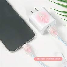 5 cái Màu hồng Hoa uất kim hương In Điện thoại di động Cáp dữ liệu , Với Chống vỡ Lớp bảo vệ Và Dây Quấn , 20W Nhanh Bộ sạc Và Loại vỏ , Thích hợp Đối với Giáng sinh , Halloween , Bạn trai , Bạn gái Món quà - Nhiều màu - Xem 3