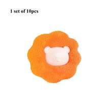 10pcs Cute Animal Shaped Sponge Cleaning Balls/Magic Sponge Ball For Washing Machine To Remove Hair, Prevent Wrinkles And Stains - Orange - View 3