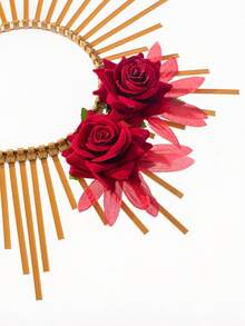 1頂女士女孩用花朵面紗羽毛頭飾,適用於聚會,賽馬,婚禮,德比帽配帶頭箍