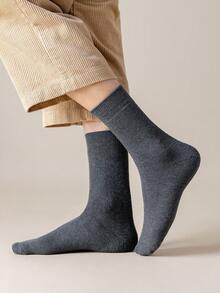 6pairs Men's Thick Regular Mid-calf Socks, Basic Style - Multicolor - View 2