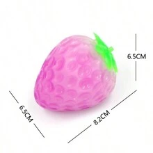 1pc Color-changing Strawberry Shaped Fidget Toy Stress Relief Squeeze Ball - White - View 4