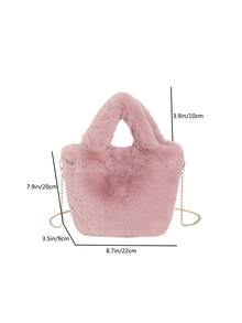 1只高容量冬季絨面手提袋,冬季新款絨面手提袋女士包,時尚高容量女士肩袋,柔軟絨面手提袋斜挎包,肩袋錢包女性提包,適用於女性秋冬季