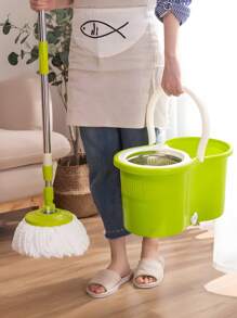 Trapeador Giratorio 360 Magico Con Cubeta Doble Mop. Trapeador de Microfibra. - Verde - Ver 1