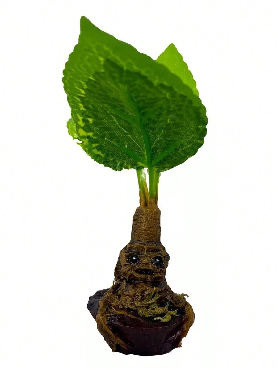 Planta Artificial, Maceta de Resina, Mandrágora de Otoño - Marrón - Ver 1