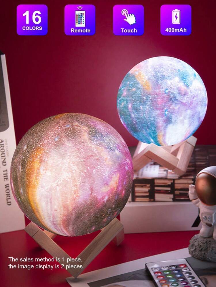 Lampada a Luna 3D Regalo per Fidanzata, 16 Colori a LED, Ideale Come