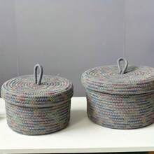 Cesta De Almacenamiento Rosa Con Tapa - Rosa - Ver 3