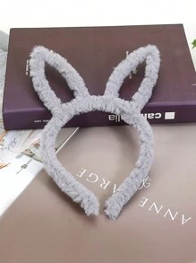 1 Pieza Diadema Con Orejas De Conejo Simple Y Linda, De Moda Para Uso Diario - Gris - Ver 2