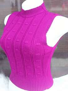 Lollitan BLUSA MANGA CURTO LISA FEMININA TOP GROPPED VERAO MODAL Cropped Tricot Modal / Cropped Regata / Blusa Regatinha Trico / / Moda Blogueira / Envio 24hrs - Vinho - Visão 2