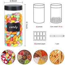 4 Pezzi Barattoli In Plastica Vuoti Con Coperchi A Vite, Barattolo A Bocca Larga Per La Conservazione Di Cibo In Cucina E In Casa