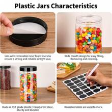 4 Pezzi Barattoli In Plastica Vuoti Con Coperchi A Vite, Barattolo A Bocca Larga Per La Conservazione Di Cibo In Cucina E In Casa