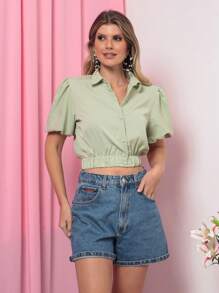Women Blouses - 綠色 - 查看 4