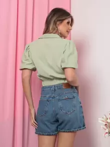 Women Blouses - 綠色 - 查看 2
