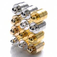 10pcs Magnetic Buckle Cylindrical End Buckle Connector with Magnetic Buckle Rope Chain DIY Bracelet Necklace - Gold - View 2