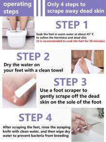 Stainless Steel Pedicure Scrapers Callus Knife Pedicure Scrubber Tools Foot File Dead Skin Remover Tools Pedicure Tool - Silver - View 3