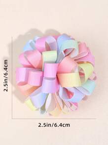 2 件/包 女孩刺繡球和花朵圖案髮夾 - 彩色 - 查看 5