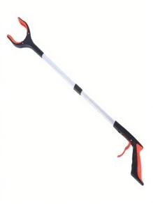 1pc Foldable Reacher Grabber Picker, Garbage Picking Tool With Long Handle For Home And Sanitation Workers - Orange - View 1