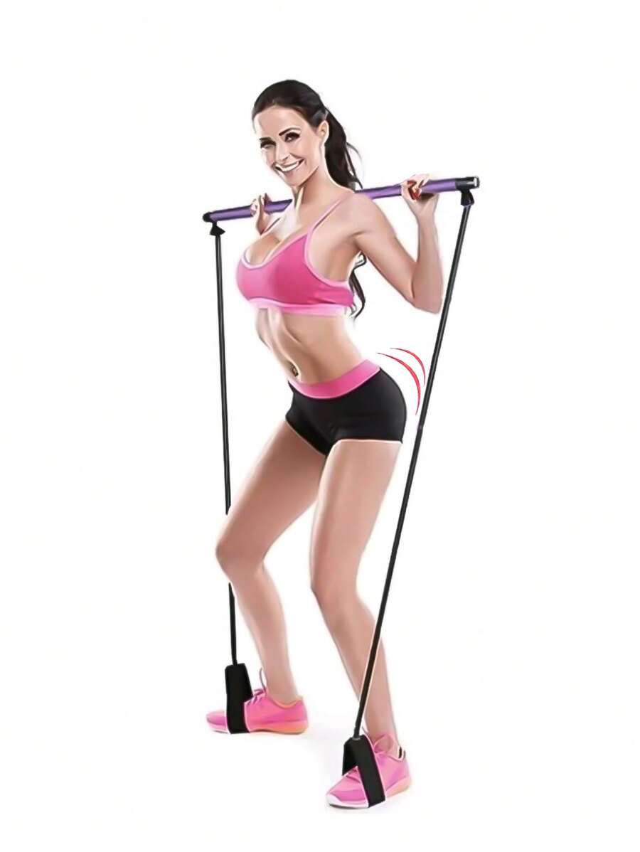 1 Miếng Đa chức năng Gậy Pilates , Yoga Khỏe mạnh Quán bar , Pilates Thiết bị , Mông Kháng cự Ban nhạc , Cử tạ & Kéo dài Quán bar Đối với Chân , Hông , Và - Màu tím - Xem 1