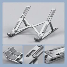 1 件笔记本电脑支架，便携式铝合金可调节折叠式笔记本电脑支架，6 级可与 Macbook Air Pro、Hp、等 9-15.6 英寸笔记本电脑和平板电脑兼容 - 銀色 - 查看 3