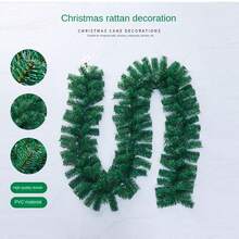 聖誕花環花圈diy,2.7米長藤蔓適用於酒店,商場,前門,樓梯裝飾 - 墨綠色 - 查看 2