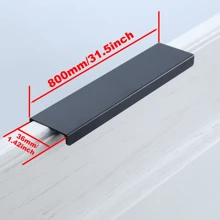 1入組現代素色加厚櫥櫃手柄適用於家具門,櫥櫃和衣櫃門 - 黑色 - 查看 11