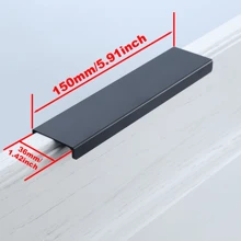 1入組現代素色加厚櫥櫃手柄適用於家具門,櫥櫃和衣櫃門 - 黑色 - 查看 7