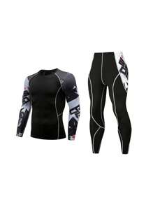 Boyfriend Style Men's Sporty Compression Breathable Long Sleeve T-Shirt Gym Clothes Boyfriend Style Men Basic T Shirt