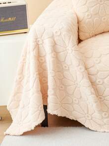 1pc Winter Thickened & Warm & Comfortable & Pet-Proof & Anti-Dirty & Anti-Skid & Anti-Dust Sofa Cover With Soft & Modern & Simple Stylish Design And Floral Pattern, Suitable For L-Shaped Sofa And 1/2/3/4 Seat Sofa - Beige - View 5