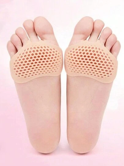 1pair Forefoot Pads For High Heels, Anti-Slip Silicone Foot Pads, Honeycomb Silicone Palm Pads Half Size Pads For Women