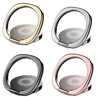4Pcs/Set Finger Ring Holder Stand Grip 360 Degree Rotatable Universal For Mobile Phone Car Magnetic Mount Back Sticker Thin Holder Compatible With IPhone, Android Phone, Gift For Birthday, Family, Friends Phone Grip, Phone Accessories