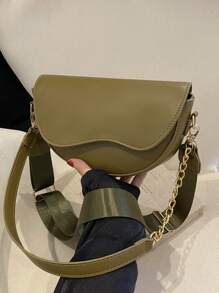 1 Stück Mode Massenfarbe Einfaches Klappen Design Mini Schultertasche Geeignet Für Den Täglichen Gebrauch Von Frauen, Datums Geschenk