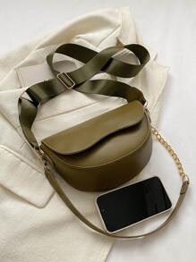 1 Stück Mode Massenfarbe Einfaches Klappen Design Mini Schultertasche Geeignet Für Den Täglichen Gebrauch Von Frauen, Datums Geschenk