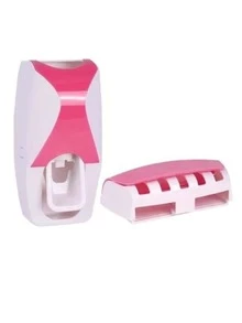 Dispensador De Pasta Dental Baño Porta Cepillo Dientes. - Rosa - Ver 2