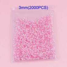 2-6毫米袋装果冻AB圆形树脂非热熔水钻平底塑料胶水晶美甲宝石亮片平底，适用于美甲、服装、工艺品、杯子、包包装饰珠子配件 - 香檳色 - 查看 6