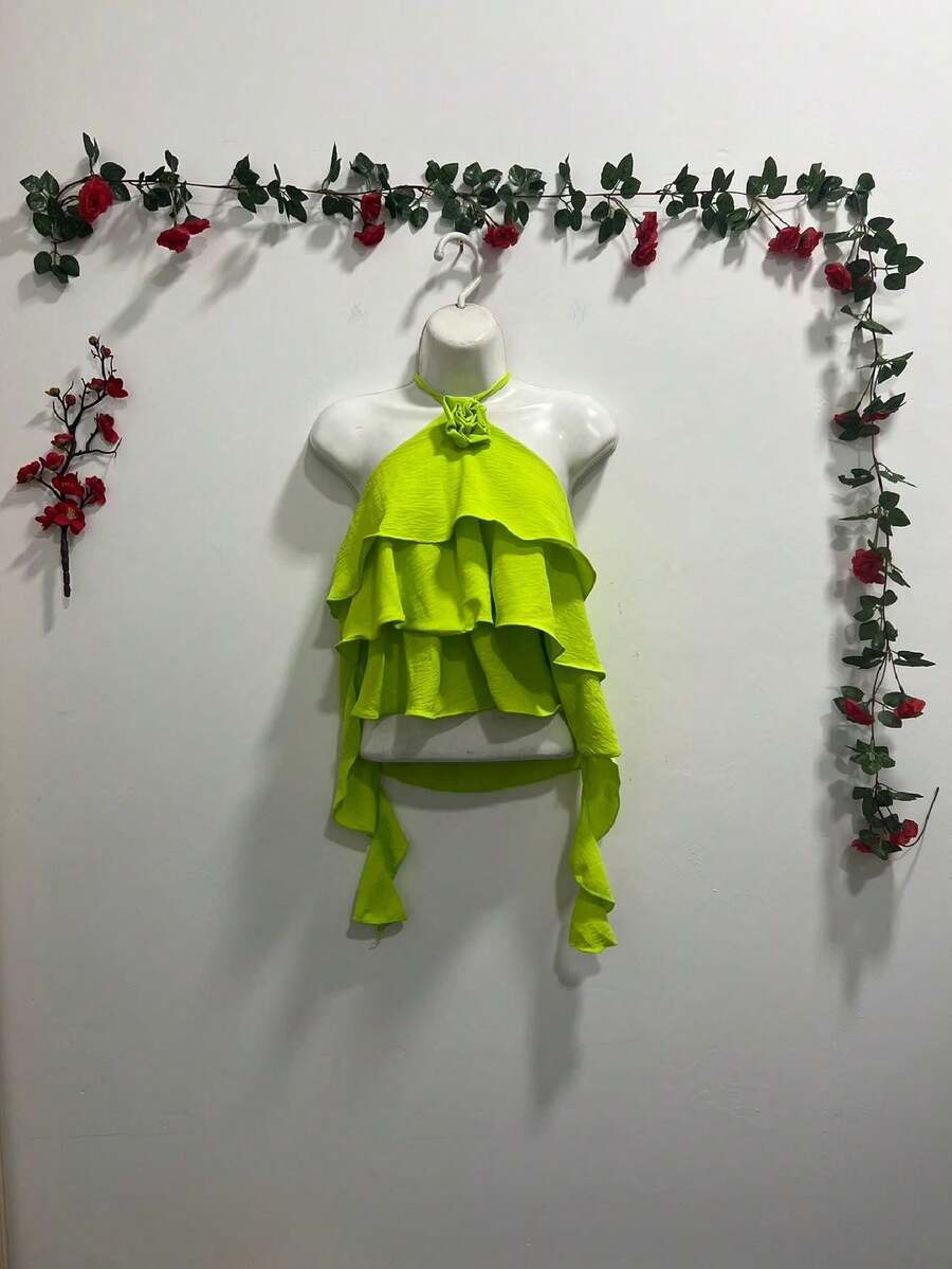 Women Tank Tops & Camis - 青檸色 - 查看 1