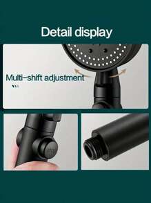 1个高压花洒头，多功能手持花洒，5种模式，360°可调节可拆卸水力喷射花洒头，带暂停开关，全方位过滤，尺寸9.62*3.54英寸，浴室用品，浴室配件，浴室工具 - 黑色 - 查看 8