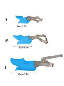 1pc Silicone Pet Muzzle - Blue - View 4