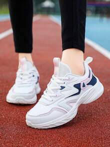 女士運動鞋，輕盈舒適防水皮革鞋面跑鞋，防滑奶奶鞋旅行，時尚百搭 - 彩色 - 查看 3